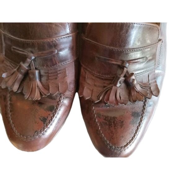 Nordstrom Mens Dress Shoes 10M Brown Leather Tassel Loafers Slip On Classic main image 7
